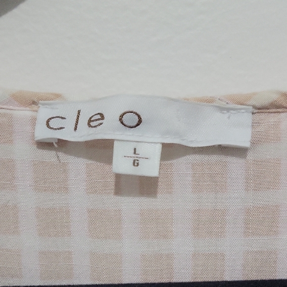 CLEO WOMEN PETER PAN COLLAR GINGHAM PULLOVER LONG SLEEVE BLOUSE - Picture 9 of 11